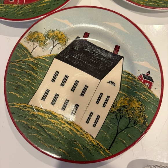 Sakura Country Life "Brandon House" salad plate SET of 3 - Picture 3 of 7